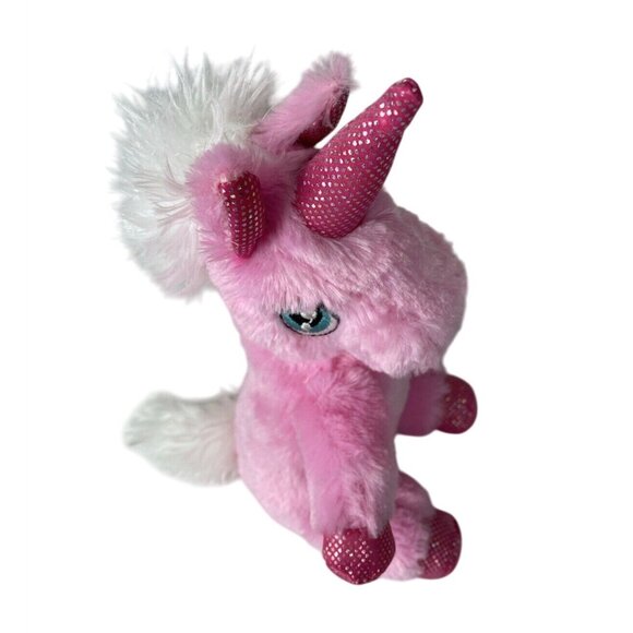 Dan Dee Collectors Choice Pink Unicorn Plush Shimmer Sparkle Sitting Down 8in - Picture 3 of 8